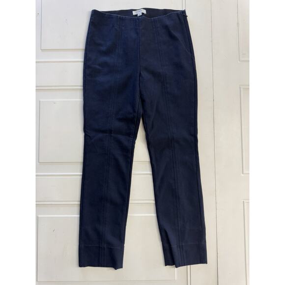 Vince Womens Tapered Pull On Pants Size Medium Navy Blue Stretch Side Zip - Picture 1 of 7
